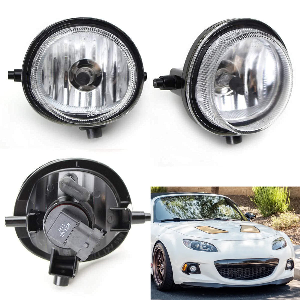 Fog Lights Foglamps w/ Halogen Bulbs For Mazda 2 3 5 6 MPV MX-5 Miata CX-7 CX-9