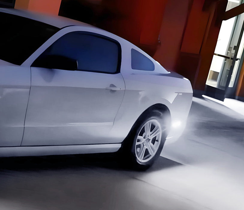 Smoked Lens White Full Strip LED Rear Side Marker Lamps For 2010-14 Ford Mustang