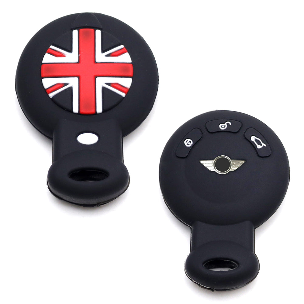 Union Jack Black Silicone Key Fob Case For Mini Gen2 R55 R56 R57 R58 R59 R60 R61