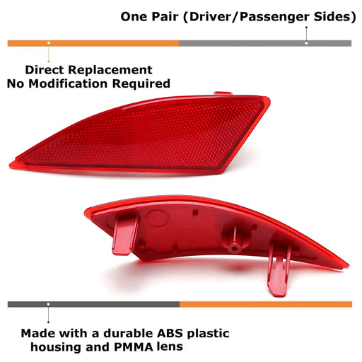 OE-Spec LH RH Red Lens Rear Bumper Reflectors For Lexus 2020-22 RX350 RX450 RX