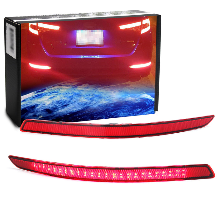 Red Lens 40-SMD LED Rear Bumper Reflector Lights For 2014-15 Kia Optima K5 (LCI)