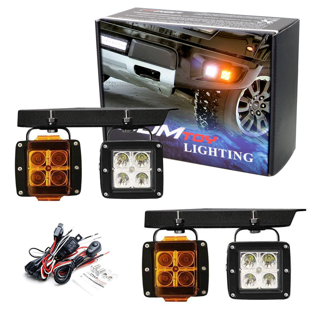 80W CREE LED Pod Lights w/ Lower Bumper Brackets, Wirings For 10-14 Ford Raptor