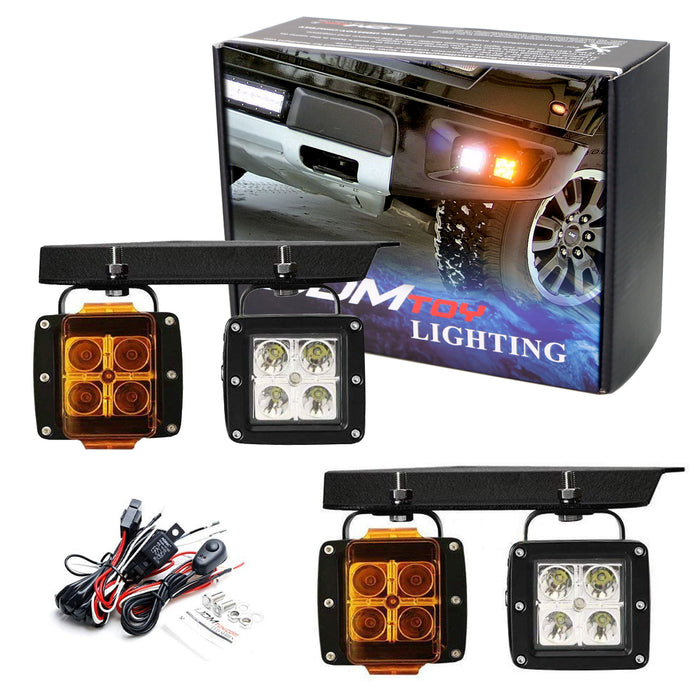 80W CREE LED Pod Lights w/ Lower Bumper Brackets, Wirings For 10-14 Ford Raptor