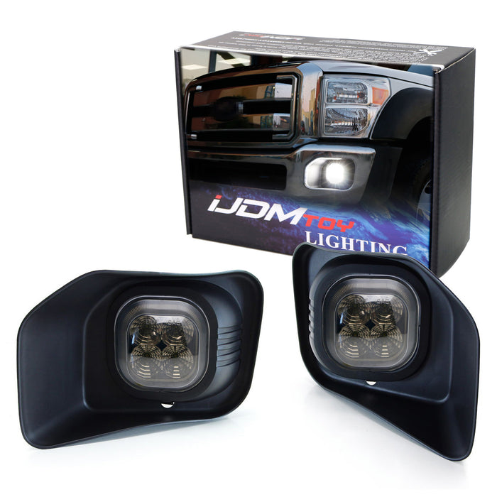 Smoked Lens LED Fog Lights w/ Bezel Covers, Wirings For 2011-16 F250 F350 F450