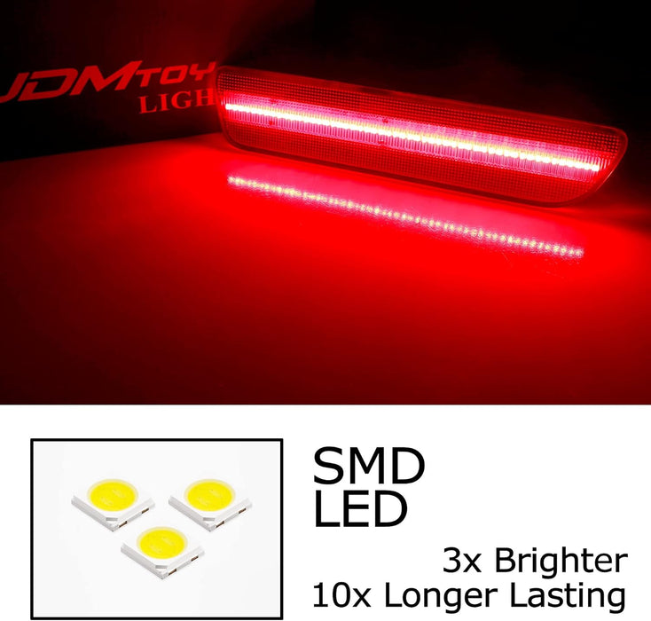 Dark Red Lens Full Strip LED Rear Side Marker Lamps For 2005-2009 Ford Mustang