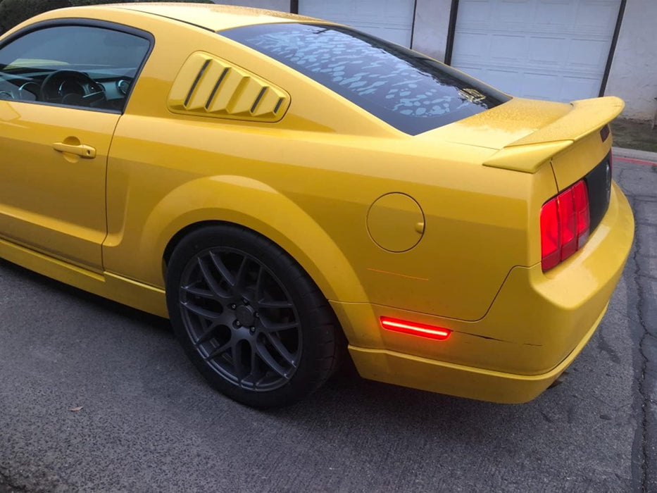 Dark Red Lens Full Strip LED Rear Side Marker Lamps For 2005-2009 Ford Mustang