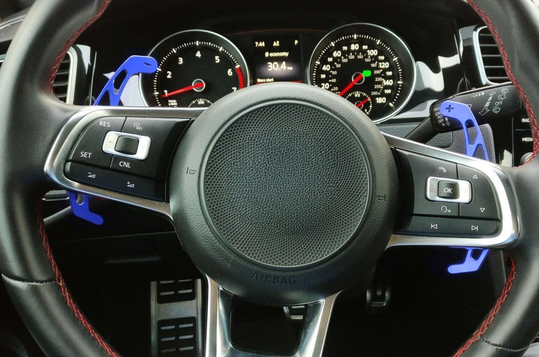 Blue Aluminum Steering Wheel Paddle Shift Extension Replacement For MK7 Golf/GTI