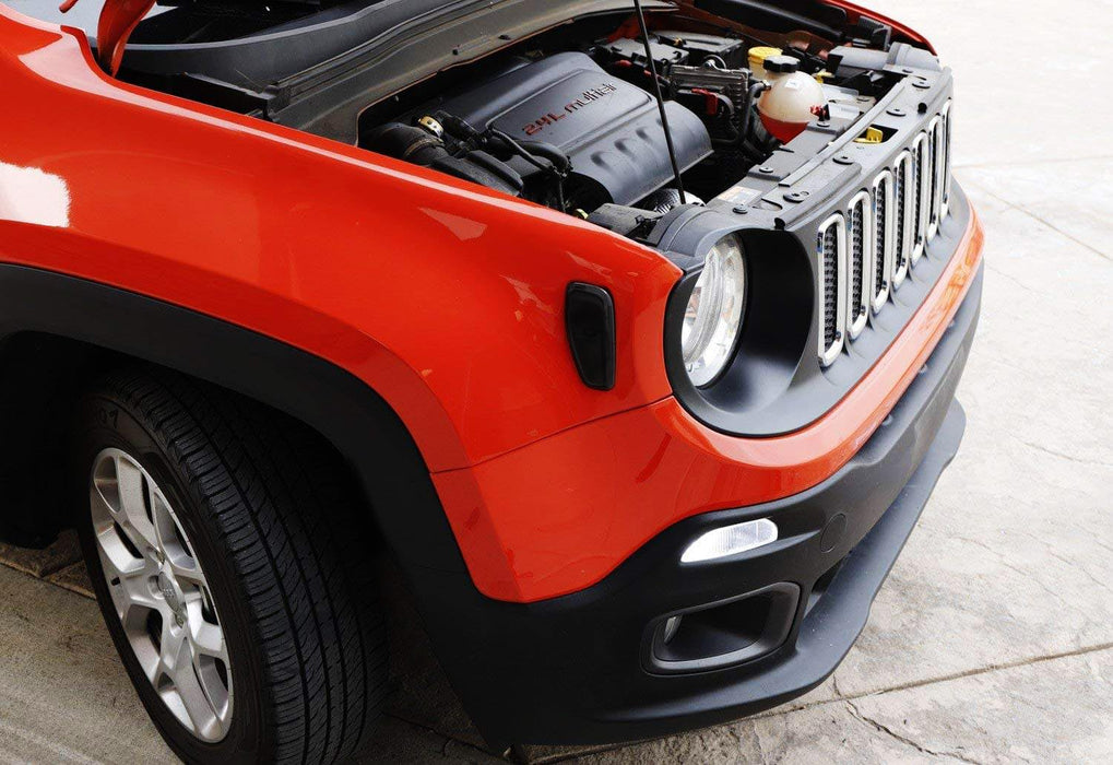 Smoked Lens Quad-White Full LED Strip Side Marker Lights For 2015-2023 Renegade