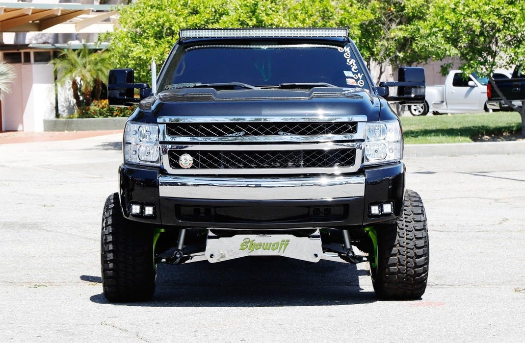 Fog Opening Dual LED Pod Light Mounts For Chevy 2007-14 Silverado 1500 2500 3500