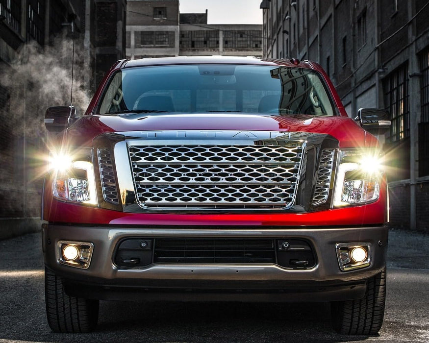 Driver/Passenger Side Chrome Trim OE-Spec Fog Lamp Bezels For Nissan 17-19 Titan