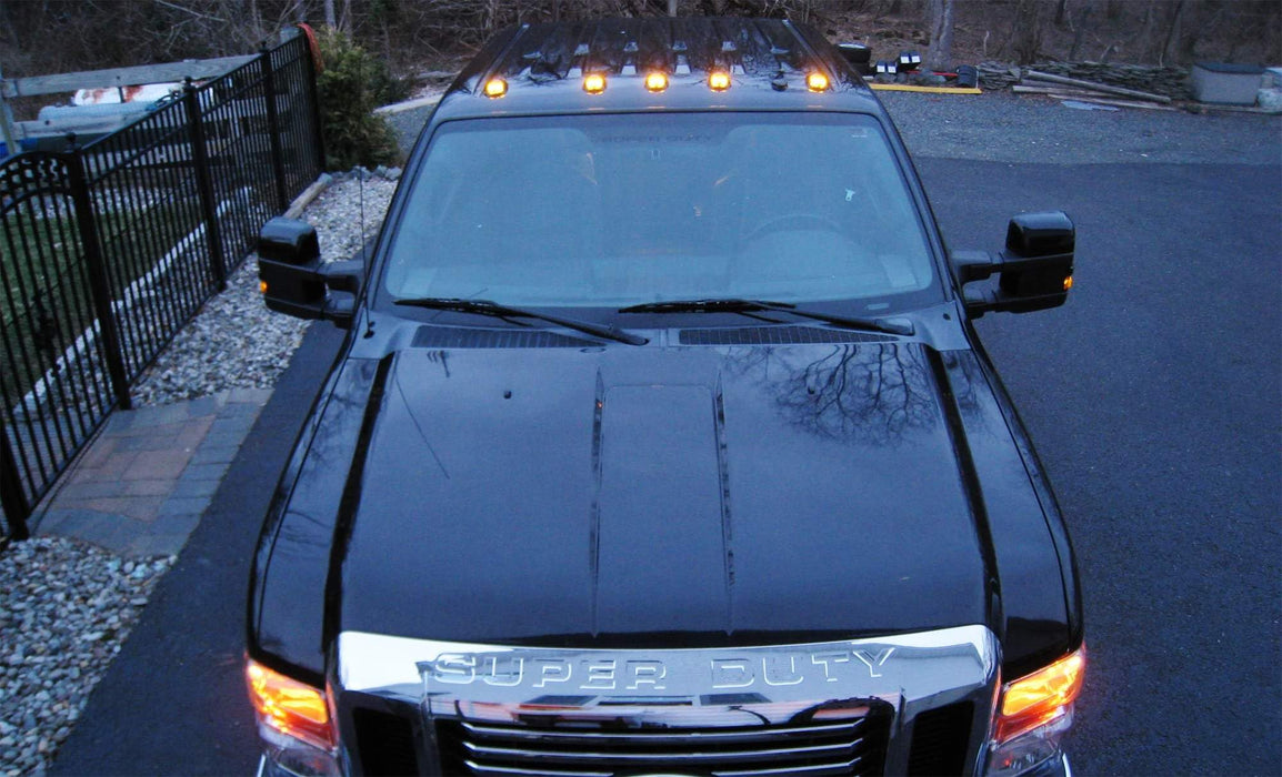 5pc Clear Lens Xenon White Full LED Cab Roof Marker Running Light Kit For Truck