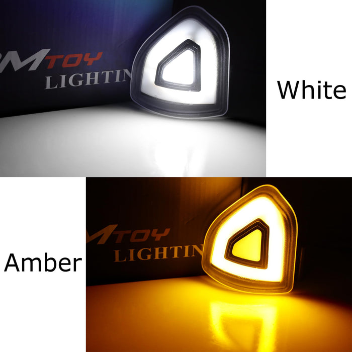 Clear Lens 4-Pin White/Amber Switchback LED Side Mirror Corner Lamps For 19+ RAM