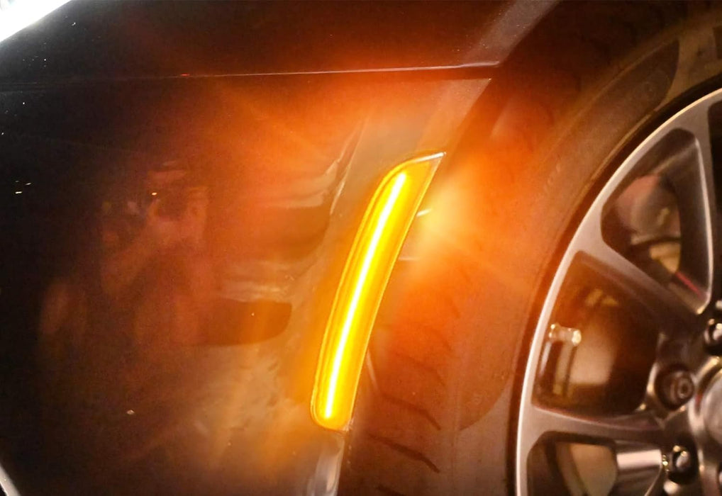 4pc Set Smoked Lens Amber/Red Full LED Strip Side Markers For Dodge Gen3 Viper