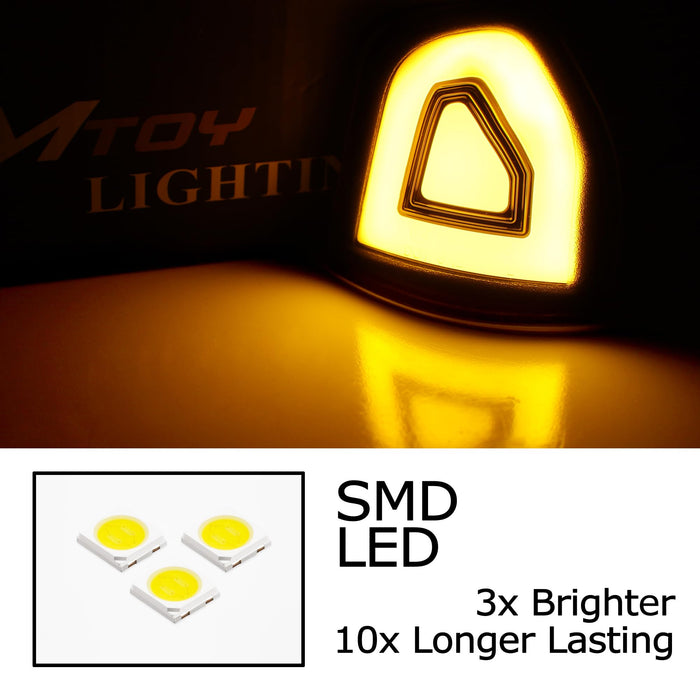 Smoke Lens 2-Pin Amber ONLY LED Side Mirror Corner Indicator Lamps For 10-18 RAM