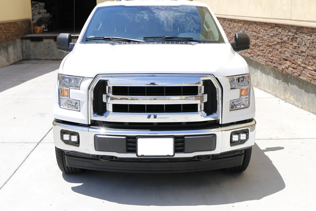 White/Amber Dual Cubic LED Pod Foglamps w/Mounting Bracket For 2015-17 Ford F150