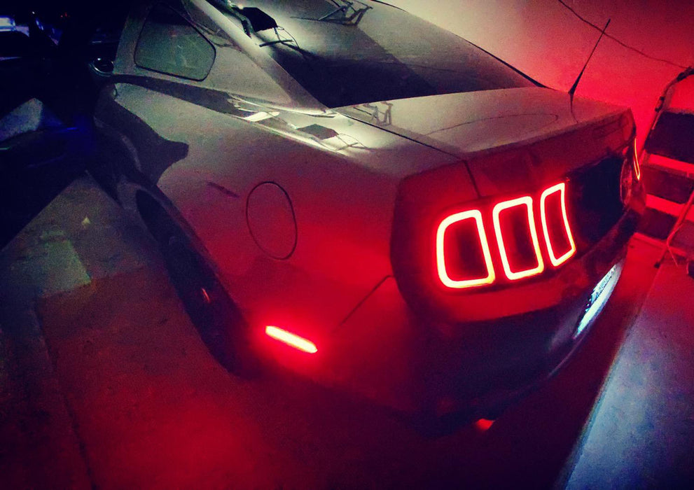 Red Lens LED Rear Side Marker Lamps w/ Red LED Lighting For 2010-14 Ford Mustang