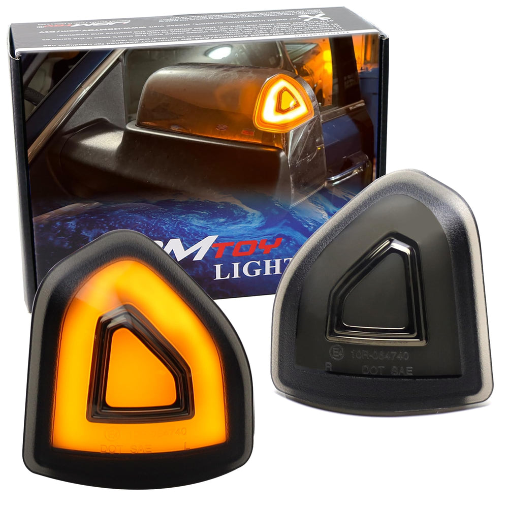 Smoke Lens 2-Pin Amber ONLY LED Side Mirror Corner Indicator Lamps For 10-18 RAM