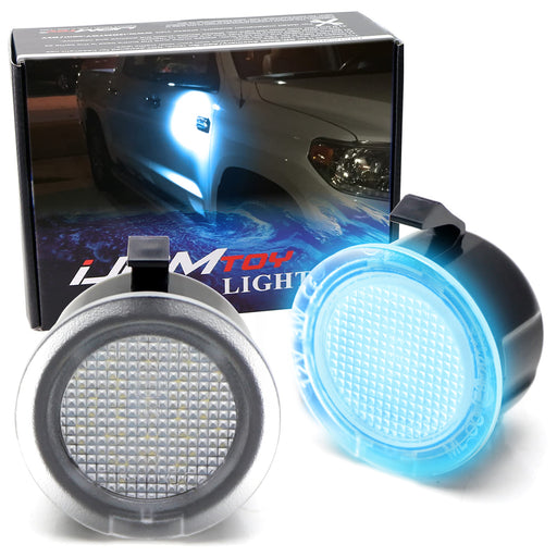 Ice Blue LED Under Side Mirror Puddle Lights For 2007-2021 Toyota Tundra Sequoia