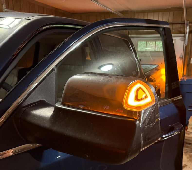 Clear Lens 4-Pin White/Amber Switchback LED Side Mirror Corner Lamps For 19+ RAM