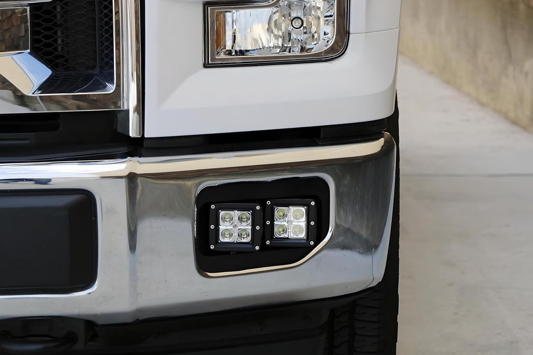 White/Amber Dual Cubic LED Pod Foglamps w/Mounting Bracket For 2015-17 Ford F150