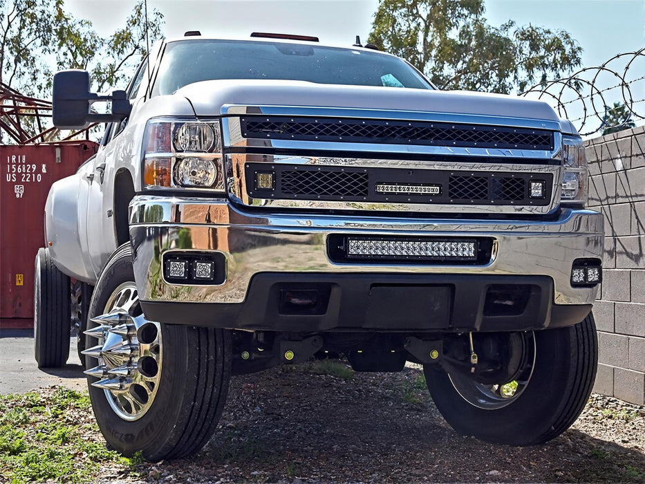 Fog Opening Dual LED Pod Light Mounts For Chevy 2007-14 Silverado 1500 2500 3500