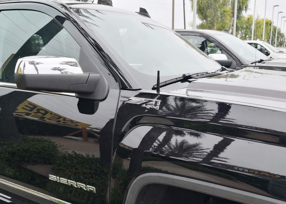 4-inch Black Metal Short Radio Antenna Topper Stubby For Chevy GMC Pickup Trucks