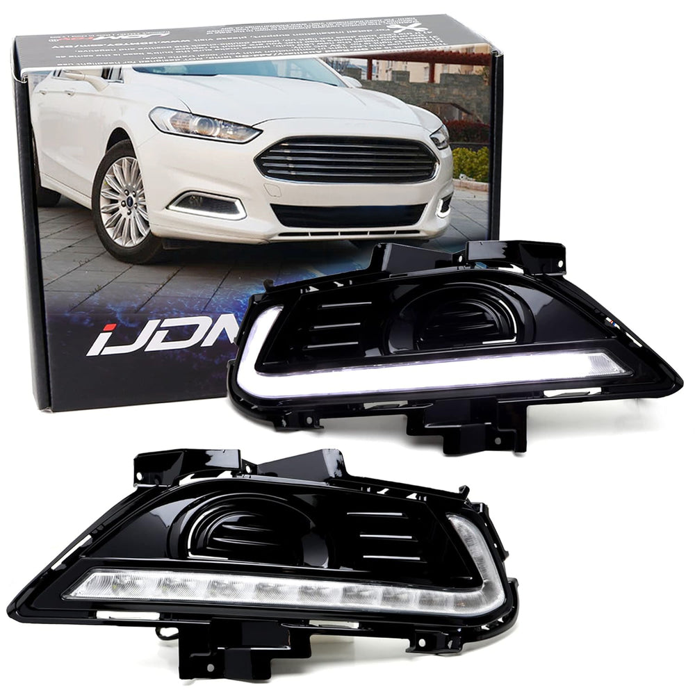 Direct Fit 16-LED Daytime Running Lights DRL Fog Lamps Kit For 13-16 Ford Fusion