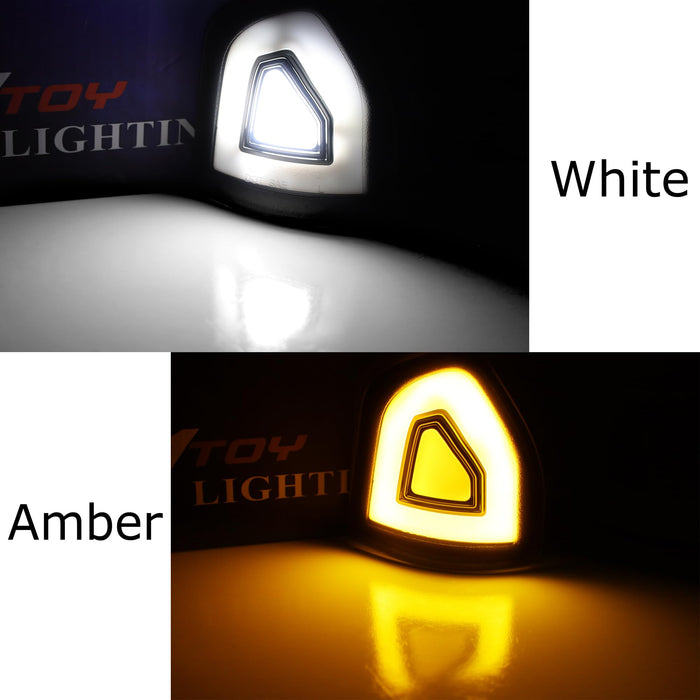 Smoke Lens 4-Pin White/Amber Switchback LED Side Mirror Corner Lamps For 19+ RAM