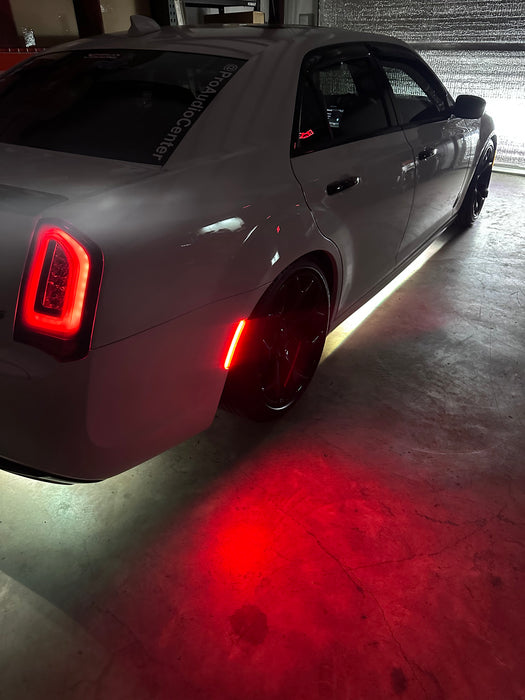 Clear Lens Amber/Red Full LED Wheel Arch Side Marker Light Kit For Chrysler 200