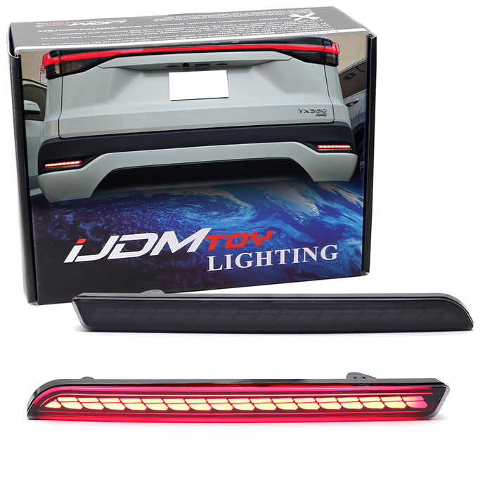 Smoked Lens Full LED Tail/Brake/Sequential Blink Bumper Reflectors For Lexus TX