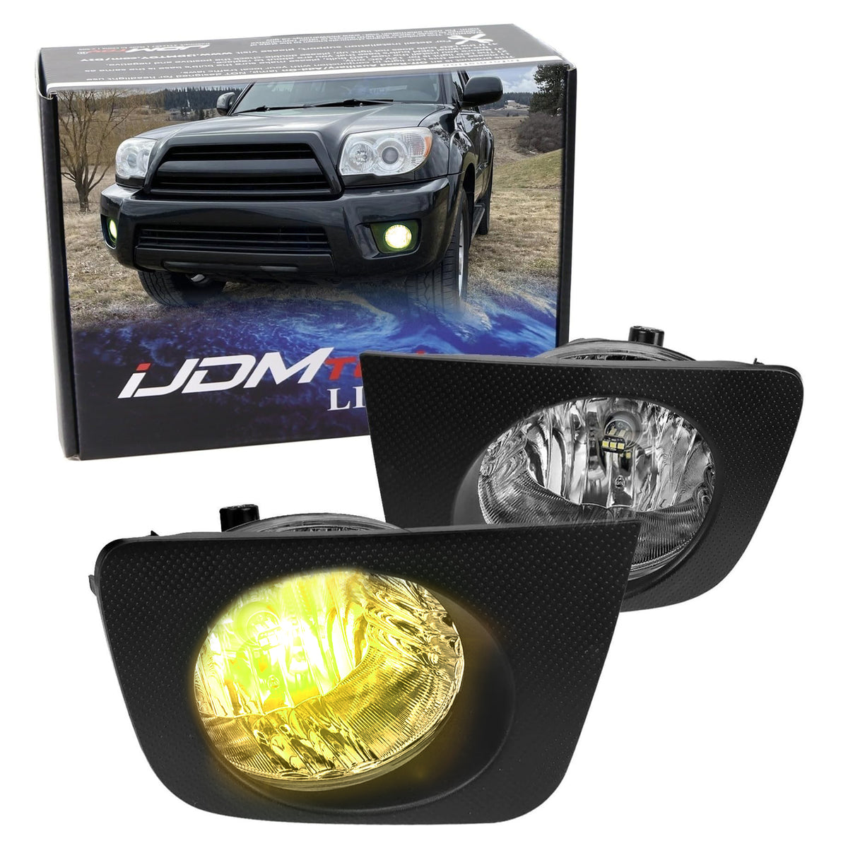 Clear Lens Fog Lamp Kit w/ Yellow LED Replacement Bulbs For Toyota 06 ...