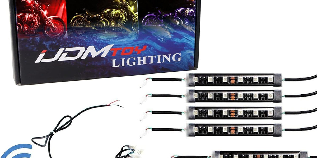 8pcs RGB Multi-Color LED Motorcycle Ground Effect Light Kit w