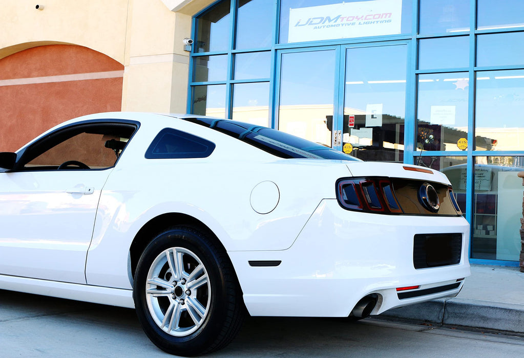 Smoked Lens White Full Strip LED Rear Side Marker Lamps For 2010-14 Ford Mustang