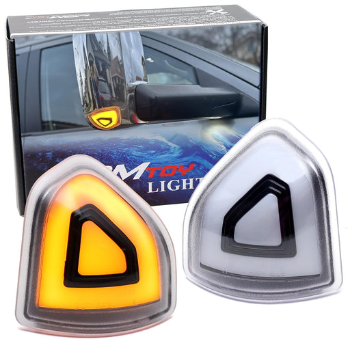 Clear Lens 2-Pin Amber ONLY LED Side Mirror Corner Indicator Lamps For 10-18 RAM
