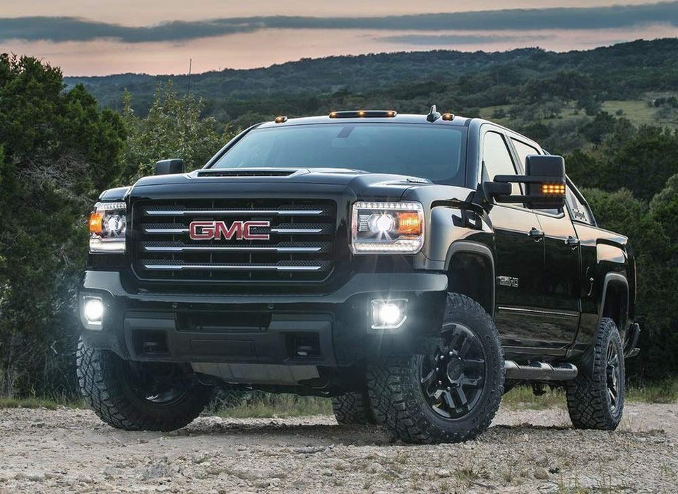 Clear Lens White LED Fog Lights w/Bezel Cover Wiring For 15-19 GMC Sierra 2500HD