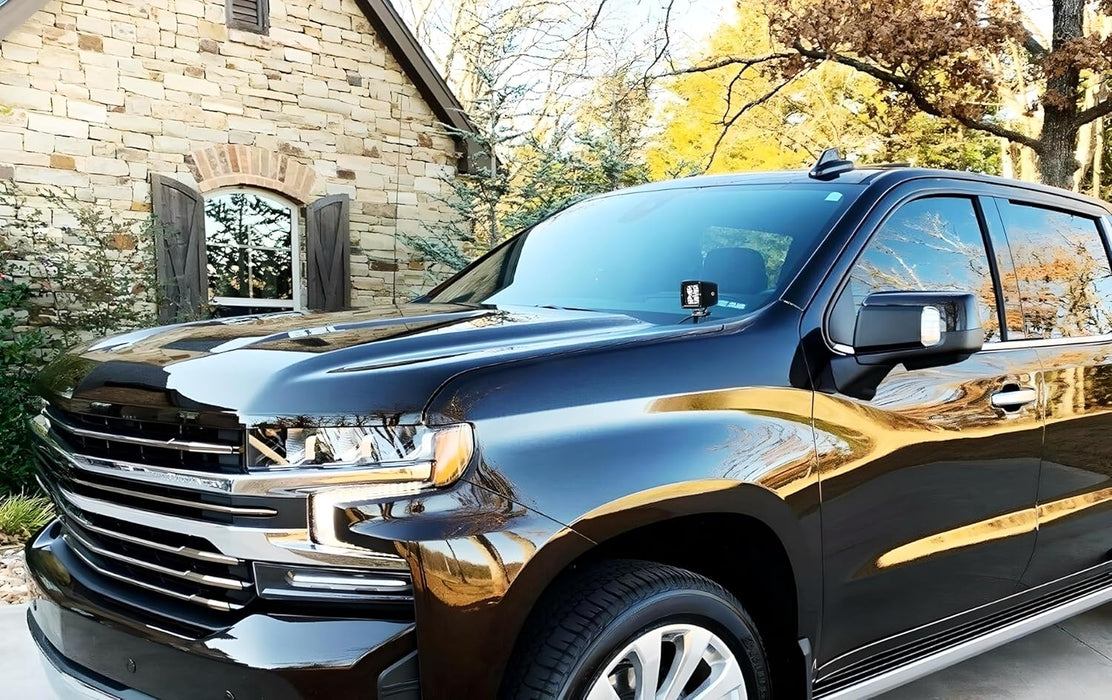 Hood Hinge Mount A-Pillar LED Ditch Light Bracket  For 19+ Silverado/Sierra 1500