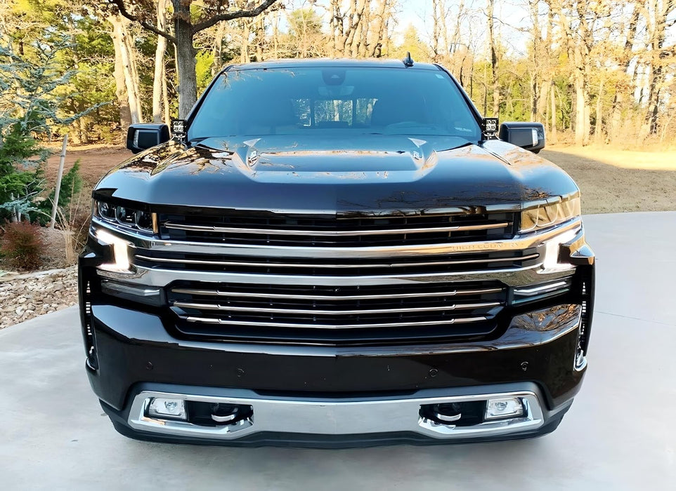 Hood Hinge Mount A-Pillar LED Ditch Light Bracket  For 19+ Silverado/Sierra 1500