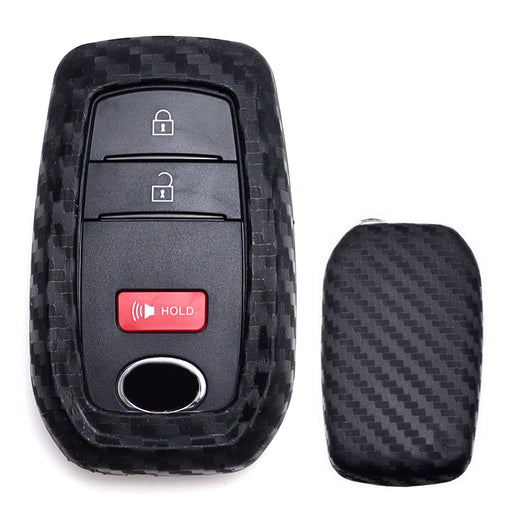 Carbon Fiber Soft Silicone Key Fob For JDM Imported Toyota Fortuner Hilux Prado