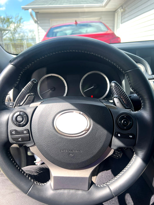 2PCS Steering Wheel Shift Paddle Pad For LEXUS IS NX RX GS Carbon Fiber Black eB 2PCS Steering Wheel Shift Paddle Pad For LEXUS IS NX RX GS Carbon Fiber Black eB