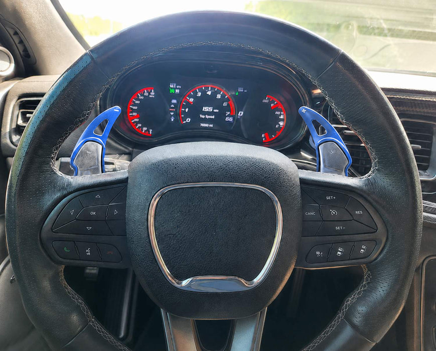 Blue Larger Aluminum Paddle Shifters For Challenger Charger Durango SRT/Hellcat