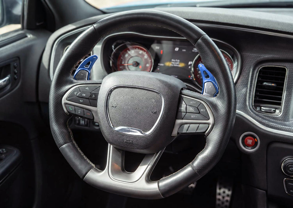 Blue Larger Aluminum Paddle Shifters For Challenger Charger Durango SRT/Hellcat