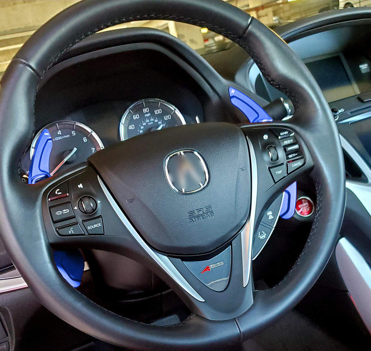 A-Spec Blue Steering Wheel Paddle Shifter Extension For Acura TLX ILX TSX RDX...