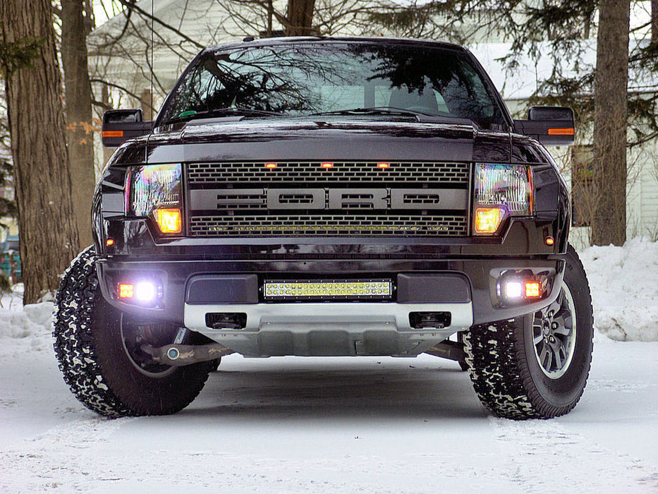 80W CREE LED Pod Lights w/ Lower Bumper Brackets, Wirings For 10-14 Ford Raptor