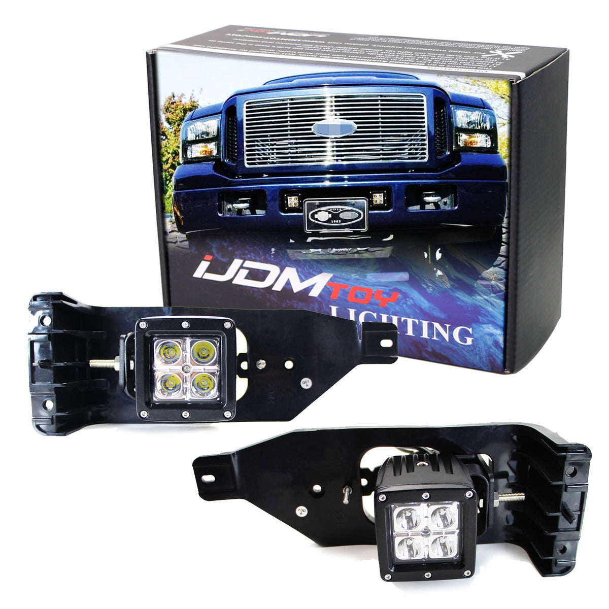 Fog Replace Complete 40W LED Pod Light Kit For 2005-07 Ford