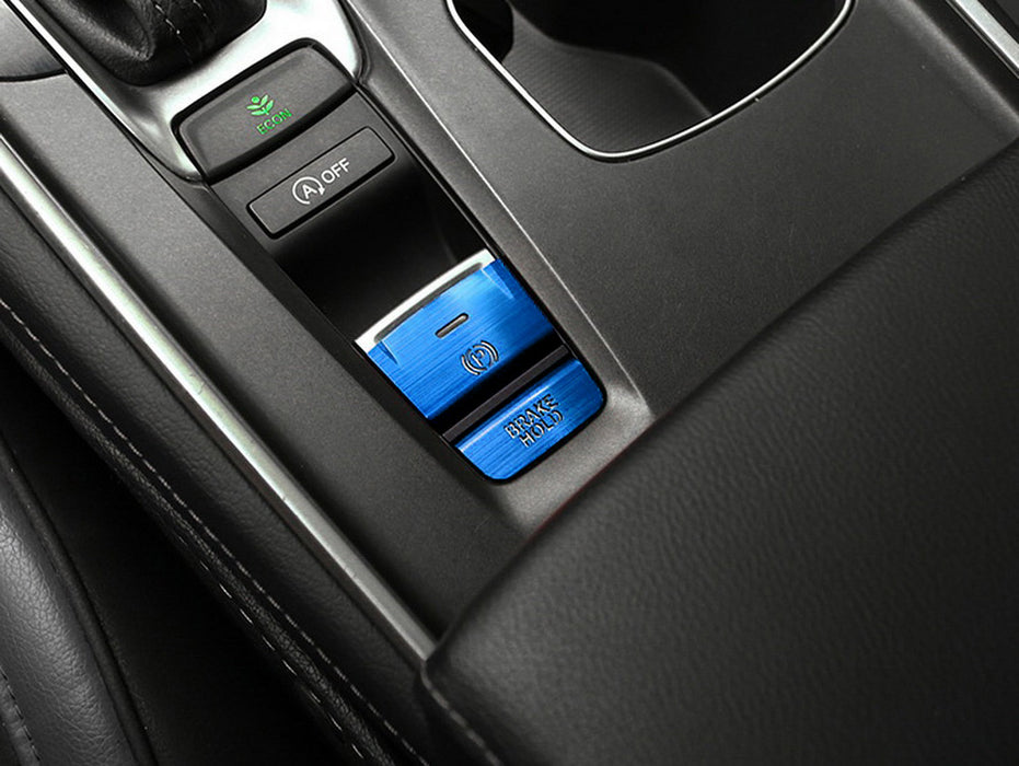 Blue Aluminum Hand Brake Release Button Decoration Cover For 18-22 Honda Accord