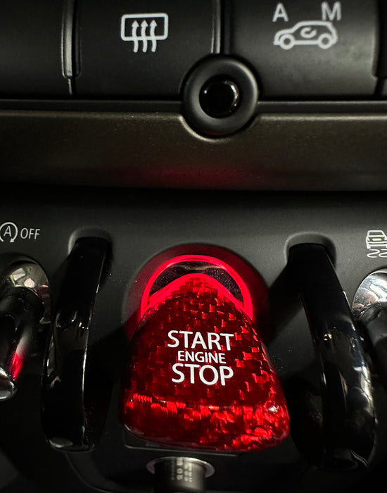 Red CarbonFiber Keyless Engine Push Start Button For MINI Cooper F54 F55 F56 F60