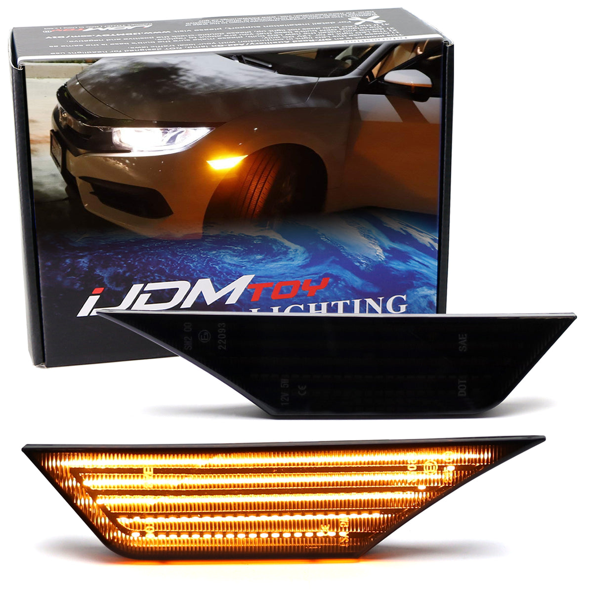 JDM Version Smoked Lens Amber Full LED Side Marker Light For 2016