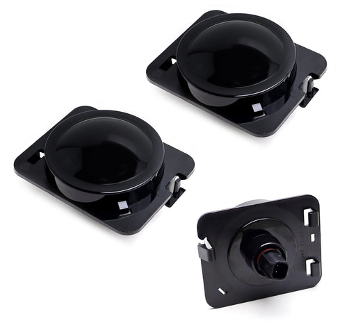 Smoked Lens White LED Side Marker Lights/Fender Flare Lamps For Jeep Wrangler JK