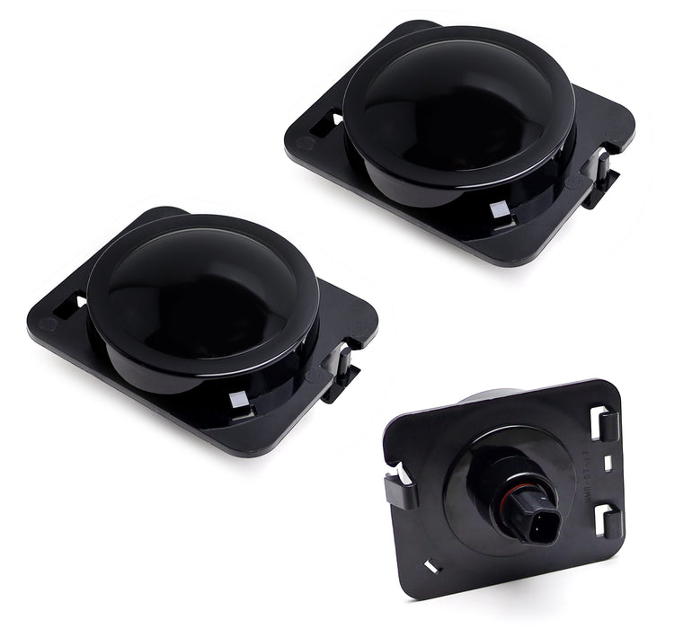 Smoked Lens Amber LED Side Marker Lights/Fender Flare Lamps For Jeep Wrangler JK