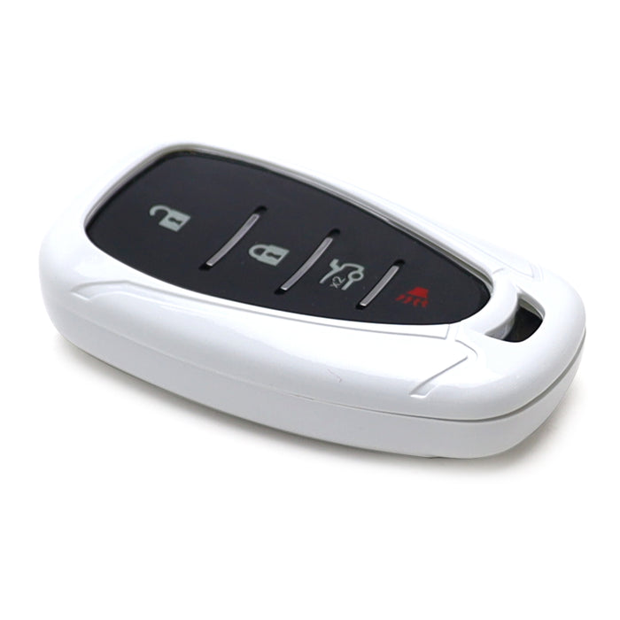 Glossy White Smart Key Fob Shell For Chevy Camaro Malibu Cruze Spark Volt Bolt